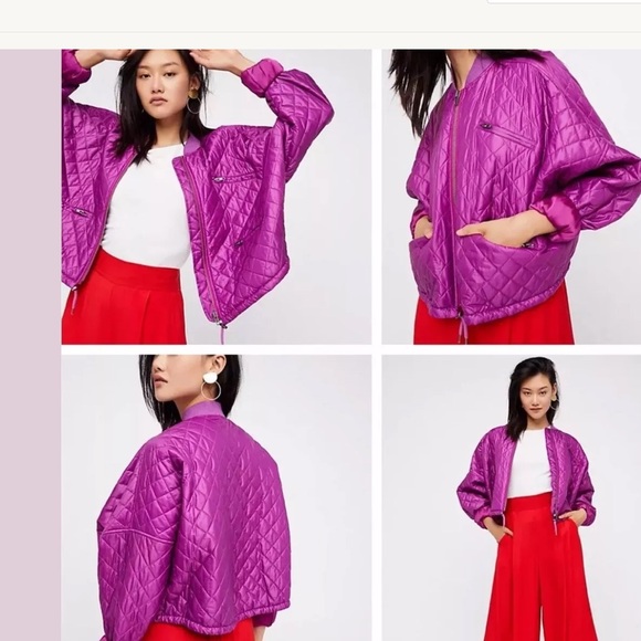 Free People Easy Quilted Bomber Jacket Size Small - Picture 1 of 5